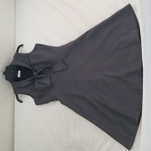 Calvin Klein Womens Dress Size Small Gray Tie Front Lined Sleeveless Side Zip